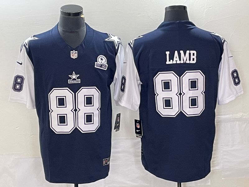 Men Dallas Cowboys #88 Lamb Blue Nike Vapor Limited 2023 NFL Jerseys